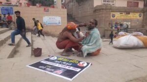Modi Hair Cut in Kumbh